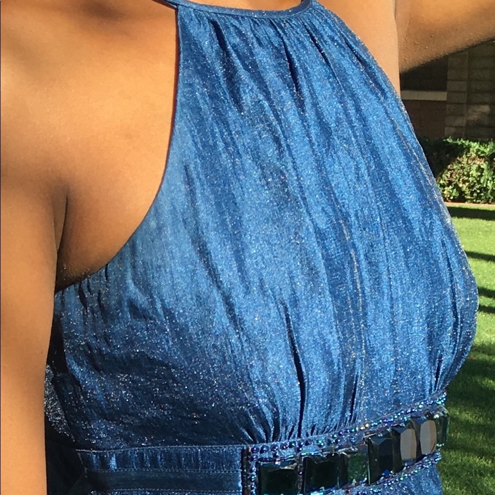 Blue Adrianna Papell formal dress